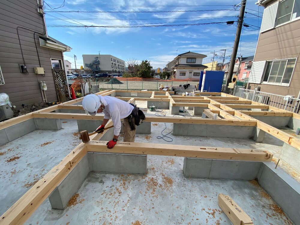 住宅の土台敷き