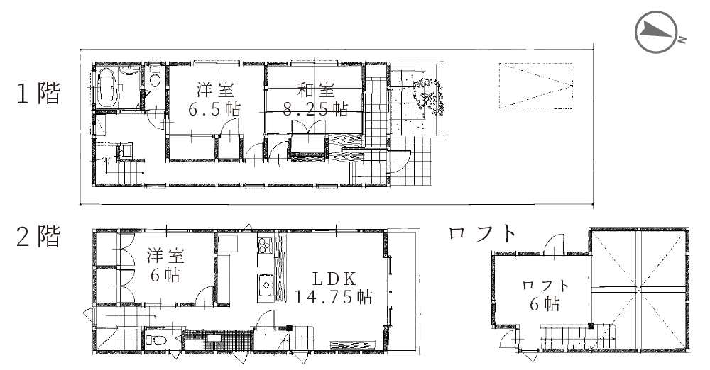二階リビング間取り