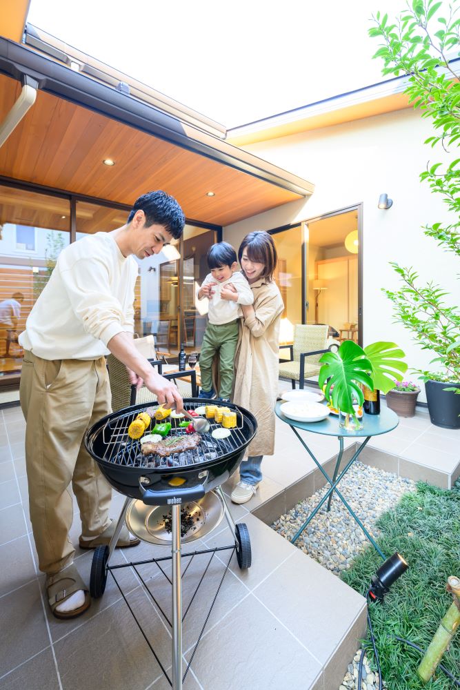 中庭のある平屋