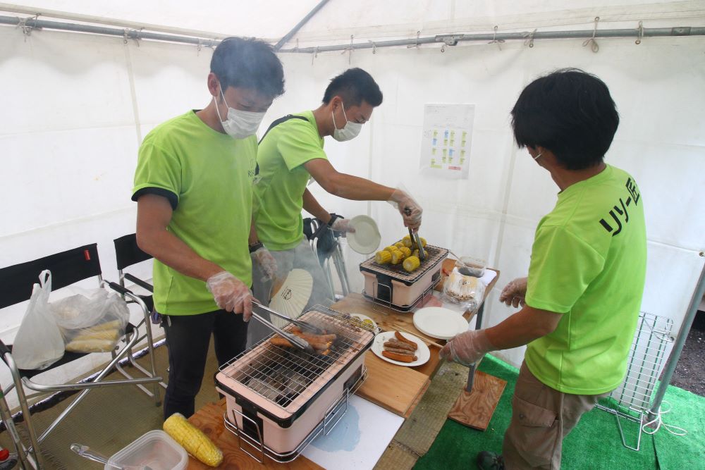 七輪でBBQ