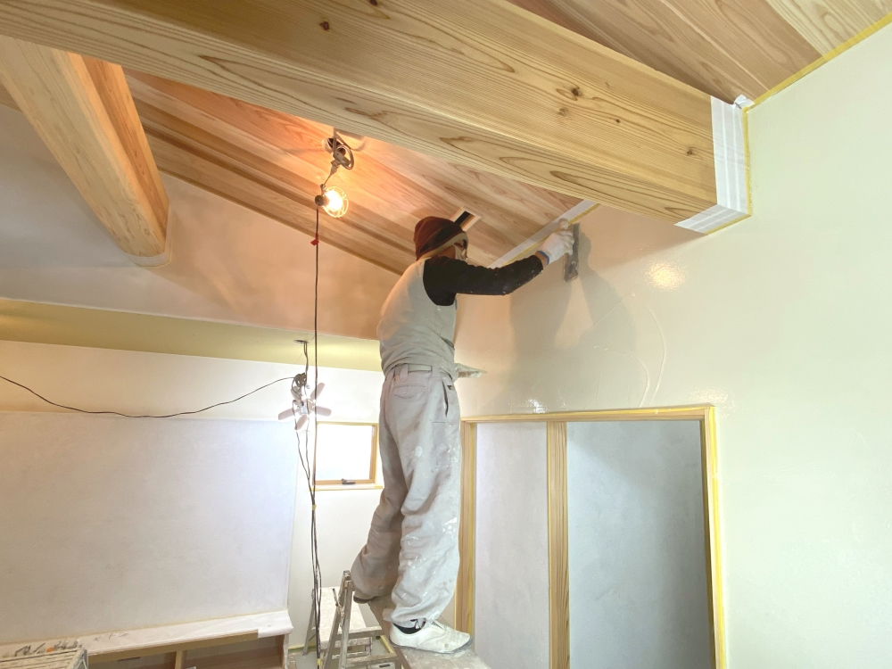 左官の施工風景