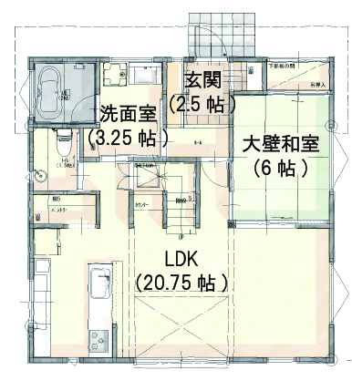 34坪2階建て注文住宅間取り1階