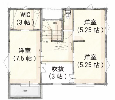 34坪2階建て注文住宅間取り2階