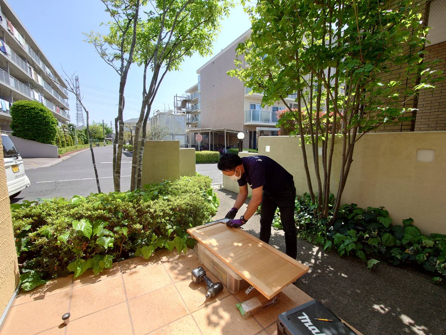 造作家具の歪みの確認