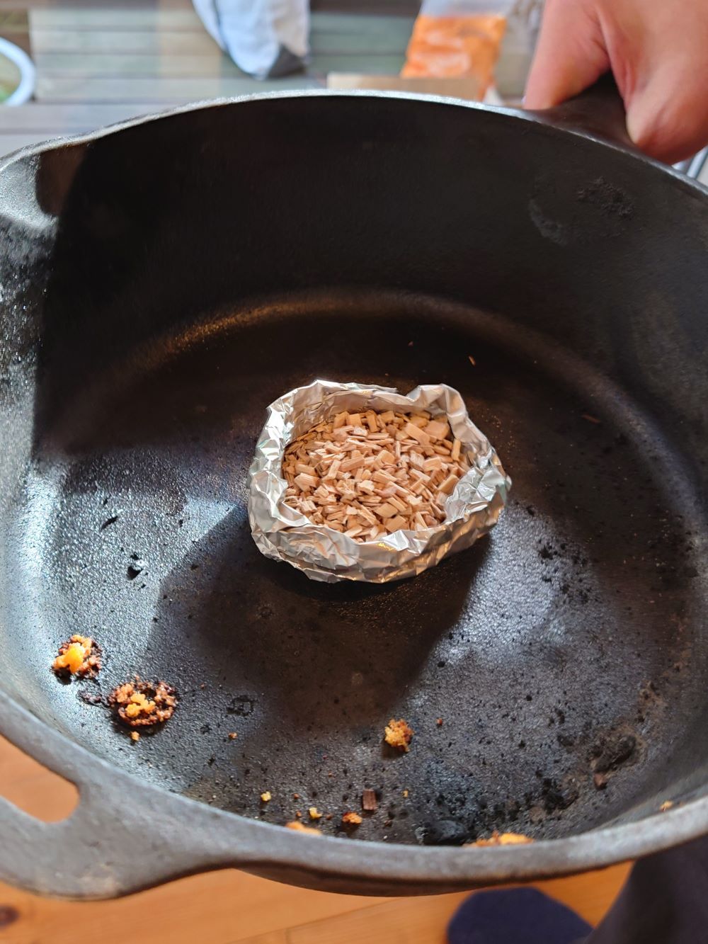 薪ストーブで作る燻製の手順