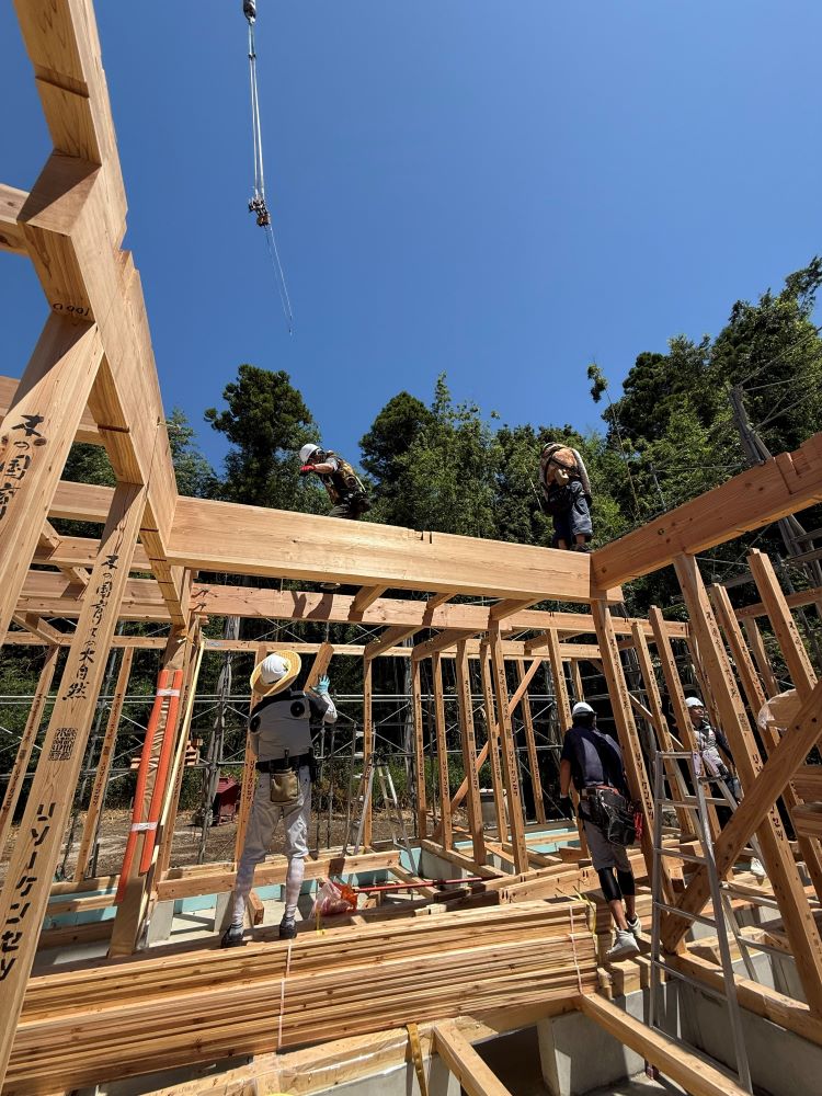 無添加無垢の家 上棟風景